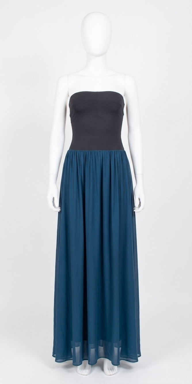 NEW CIAO LUCIA giselle chiffon and jersey maxi dress in ink